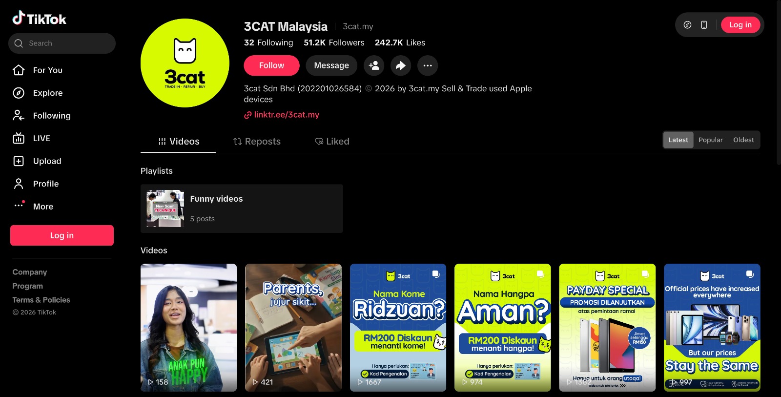 TikTok content